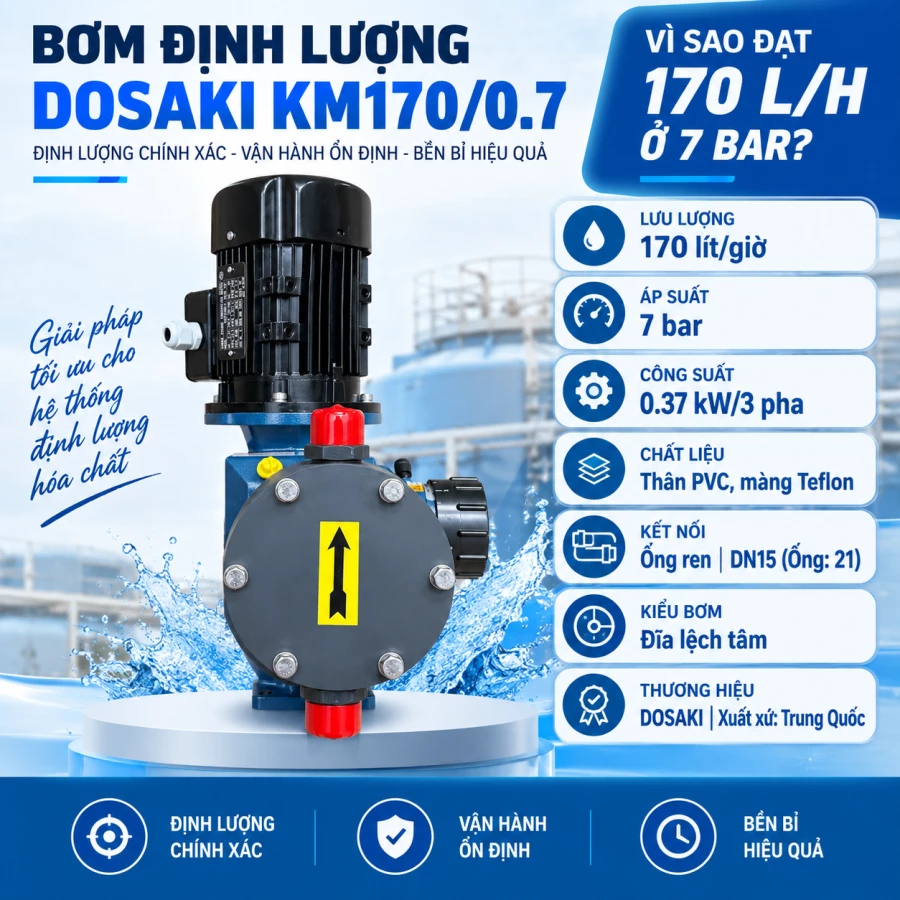 Bơm DOSAKI KM170/0.7 – 170 L/h, 7 bar