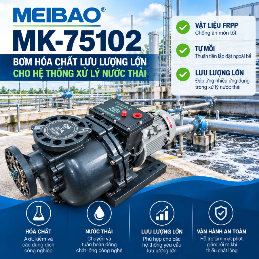 MEIBAO MK-75102 – Bơm hóa chất xử lý nước thải