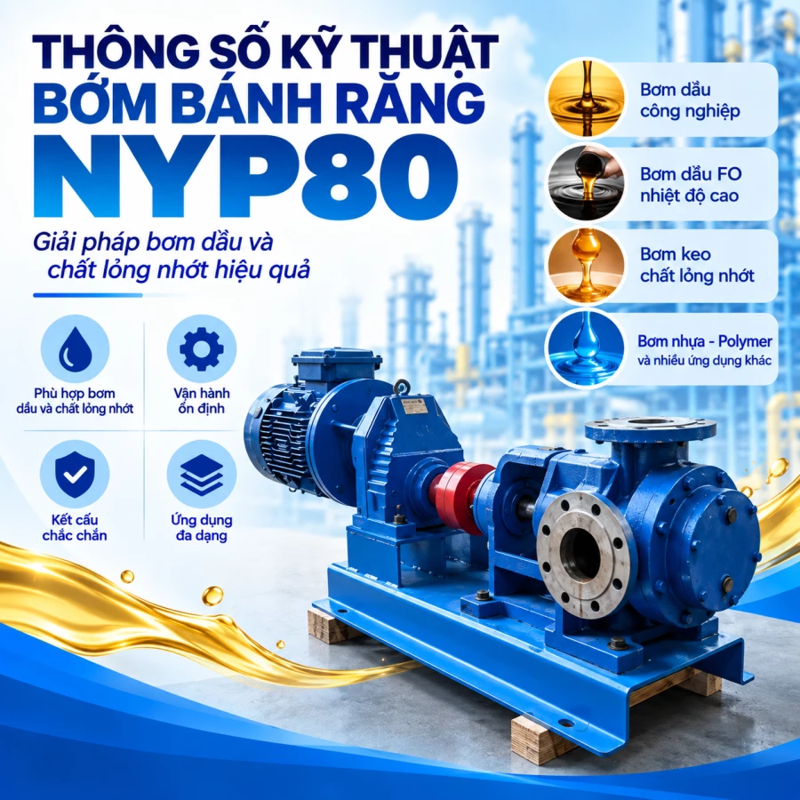 Bơm bánh răng NYP80 – Thông số kỹ thuật, ứng dụng