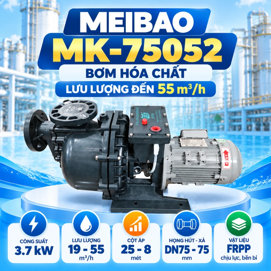 Bơm hóa chất MEIBAO MK-75052 – Lưu lượng đến 55 m³/h